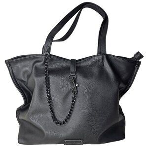 Darcy Marks Of London Large Shoulder Bag, Black, With Chain Closure Detail